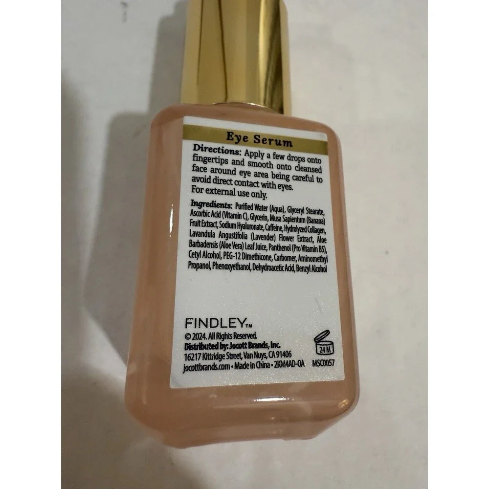 FINDLEY Vitamin C & Banana Brightening Eye Serum 1 Oz/30ml Brighten Dark Circles